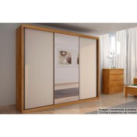 Guarda Roupa 3 Portas de Correr e 6 Gavetas c/ Espelho Paradizzo/Palazzo Cumaru/Fendi - Novo Horizonte
