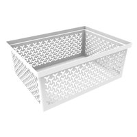 Cesto Organizador Crippa Grande Branco Retangular Escritório Closet Banheiro Lavanderia