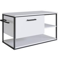 Gabinete Suspenso de Banheiro 80cm Branco Estilo Industrial Sem Cuba Placa e Ponto