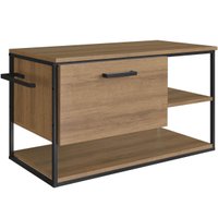 Gabinete Suspenso para Banheiro 80cm Preto e Mel Estilo Industrial sem Cuba Placa e Ponto