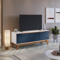 Rack Kappesberg 3 Portas Branco/Azul 136cm