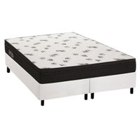 Conjunto Box Queen: Colchão Espuma Ortobom D45 Light Ortopilow + Base CRC Courano White(158x198)