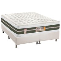 Conjunto Box Queen: Colchão Molas Castor Bonnel Silver Star Air DF + Base CRC Courano White(158x198)