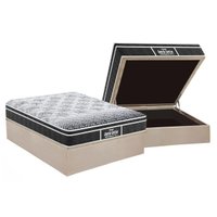 Cama Box Baú Casal: Colchão Anatômico Probel D28 / Guarda Costas PróMiddle Plus + Base CRC Suede Clean(138x188)