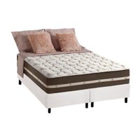 Conjunto Box Queen: Colchão Molas Anjos Superlastic Classic + Base CRC Courano White(158x198)