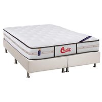 Conjunto Box King: Colchão Molas Castor Pocket Gold Star Vitagel Classic + Base CRC Courano White(193x203)