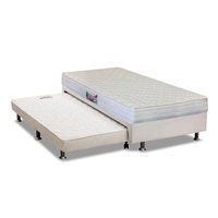 Conjunto Box Solteiro: Colchão Anatômico Herval AG65 Frontier + Base CRC Courano Branco(88x188)