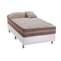 Conjunto Box Solteiro: Colchão Molas Herval Maxspring Casablanca + Base CRC Courano White(88x188)