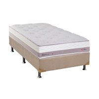 Conjunto Box Solteiro: Colchão Molas Herval Maxspring Tower + Base CRC Suede Clean(88x188)