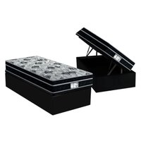 Conjunto Box Baú Solteiro: Colchão Molas Probel Prolastic ProDormir Born + Base CRC Suede Black(88x188)