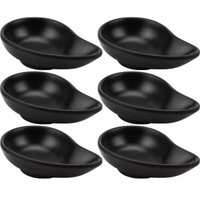 Kit 6 Molheiras de Melanina 60ml Gota Black Profissional Porta Molhos para Servir Shoyu