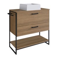 Gabinete Para Banheiro 80cm P1028 Mel Com cuba Ametista Branca