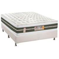 Conjunto Box Casal: Colchão Molas Castor Bonnel Silver Star Air DF + Base CRC Courano White(138x188)