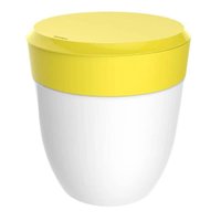 Lixeira Pequena Crippa para Cozinha Pia Com Aro Interno 2,5L Redonda Branco e Amarelo