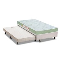 Conjunto Box Solteiro: Colchão Espuma Castor D33 Sleep Max + Base CRC Courano White(88x188)