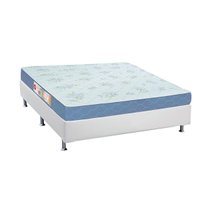 Conjunto Box Casal: Colchão Espuma Castor D45 Sleep Max + Base CRC Courano White(138x188)