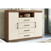 Cômoda de Quarto Master c/ 2 Portas 1 Nicho e 4 Gavetas jatoba/Areia - Santos Andirá