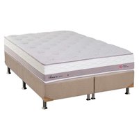 Conjunto Box Queen: Colchão Molas Herval Maxspring Tower + Base CRC Suede Clean(158x198)