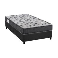 Conjunto Box Solteiro: Colchão Anatômico Ortobom D33/ ISO 100 Ultra Firme + Base CRC Suede Gray(88x188)