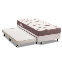 Conjunto Box Solteiro: Colchão Espuma Ortobom D28 Light + Base CRC Courano White(88x188)