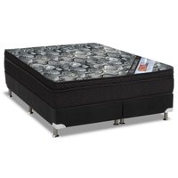 Conjunto Box Queen: Colchão Molas Ortobom Nanolastic ISO Firme + Base CRC Suede Black(158x198)