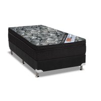 Conjunto Box Solteiro: Colchão Molas Ortobom Nanolastic ISO Firme + Base CRC Suede Black(88x188)