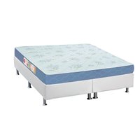 Conjunto Box Queen: Colchão Espuma Castor D45 Sleep Max + Base CRC Courano White(158x198)