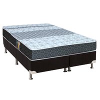 Conjunto Box Queen: Colchão Molas Castor Bonnel Class Slim + Base CRC Suede Black(158x198)