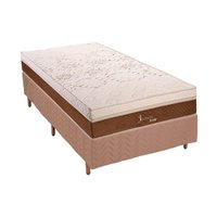 Conjunto Box Solteiro: Colchão Molas Polar MasterPocket Ensacadas Jasmim + Base CRC Rústico Clean(88x188)
