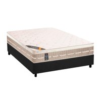 Conjunto Box Casal: Colchão Molas Castor Bonnel Premium Tecnopedic + Base CRC Suede Gray(138x188)