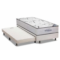Conjunto Box Solteiro: Colchão Espuma Ortobom D45 High Foam + Base CRC Courano White(88x188)