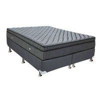 Conjunto Box Queen: Colchão Molas Ortobom Hotelaria Nanolastic Orthotel Superluxo + Base CRC Suede Gray(158x198)