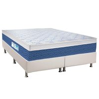 Conjunto Box Queen: Colchão Molas Probel Prolastic Blue + Base CRC Courano White(158x198)