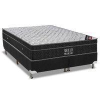 Conjunto Box Queen: Colchão Molas Ortobom Nanolastic Airtech Progressive + Base CRC Suede Black(158x198)