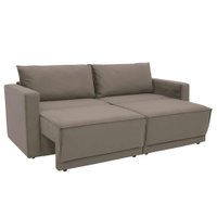 Sofá-Cama Casal 3 Lugares Retrátil Sem Caixa Aspen Suede Castanho