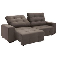 Sofá 3 Lugares Retrátil e Reclinável Fazzio Suede Castanho 230 cm