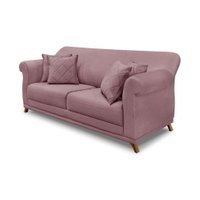Sofá 3 Lugares Abruzzo Veludo Lilás 220 cm