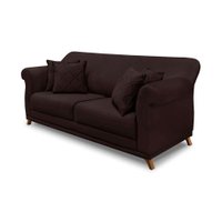 Sofá 3 Lugares Abruzzo Suede Café 220 cm