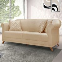 Sofá 3 Lugares Abruzzo Linho Dourado 220 cm