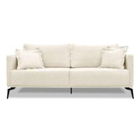 Sofá 3 Lugares Lazio Linho Rústico Natural 220 cm