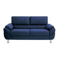 Sofá 3 Lugares Angra Suede Azul Marinho