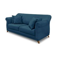 Sofá 3 Lugares Abruzzo Veludo Azul Marinho 220 cm