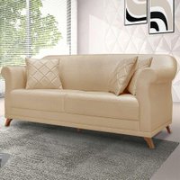 Sofá 3 Lugares Abruzzo Linho Dourado 180 cm