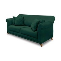 Sofá 3 Lugares Abruzzo Veludo Verde 180 cm