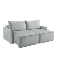 Sofá 3 Lugares Retrátil Moon com USB Linho Gelo 220 cm