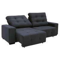 Sofá 3 Lugares Retrátil e Reclinável Fazzio Suede Grafite 200 cm