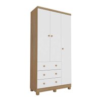 Quarto Infantil Junior e Cloe 3 PT 7 GV Branco e Carvalho