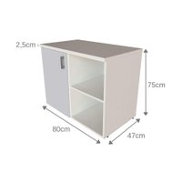 Quarto Infantil Adoleta 1 PT Branco e Cinza Cristal