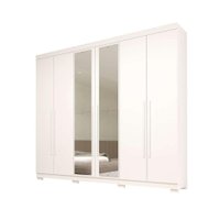 Guarda-Roupa Casal com Espelho Núbia 6 PT 4 GV Branco