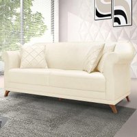 Sofá 3 Lugares Abruzzo Linho Pérola 180 cm